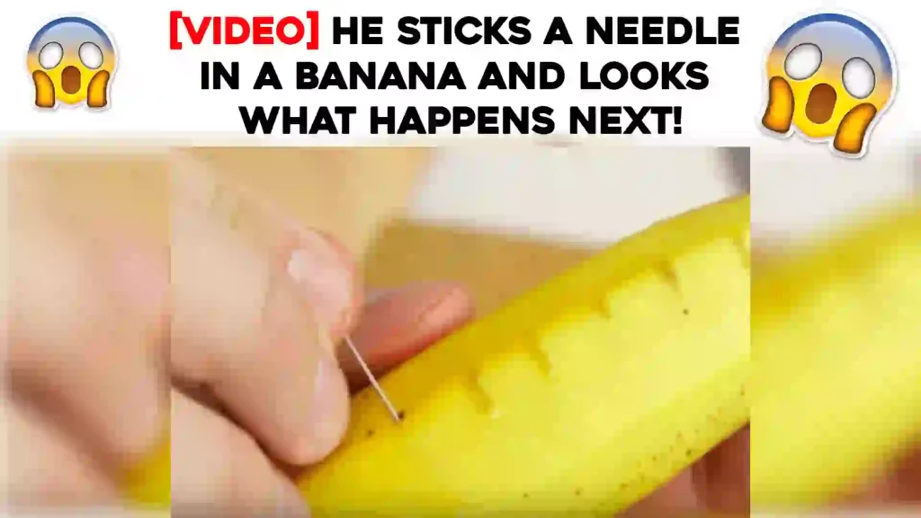 [VIDEO] He sticks a needle in a banana and looks what happens next!